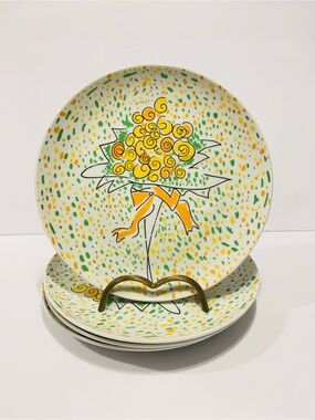 Forever Thine Gloria Vanderbilt Set of 4 Snack Plates 8.5”Diameter